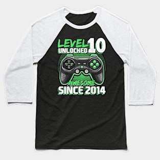 10th Birthday Gamer 10 Year Old Bday Boy Ten Son Baseball T-Shirt